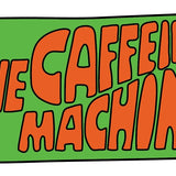 A retro-style text in bold orange letters reads