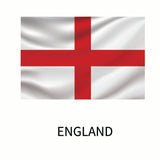 A flag of England featuring a red cross centered on a white background, with the word
