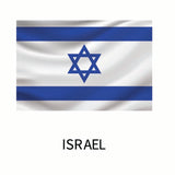 Cover-Alls Flags of the World Decals with two horizontal blue stripes and a blue Star of David on a white background, labeled