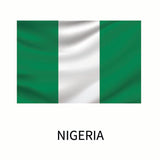 Flag of Nigeria featuring vertical green and white stripes with the country name