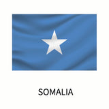 Cover-Alls Flags of the World Decals featuring a single white star on a light blue background, displayed with the country name