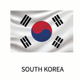 A Cover-Alls Flags of the World Decals with a central blue and red yin-yang symbol, surrounded by four black trigrams on a white background.
