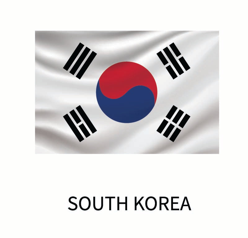 A Cover-Alls Flags of the World Decals with a central blue and red yin-yang symbol, surrounded by four black trigrams on a white background.
