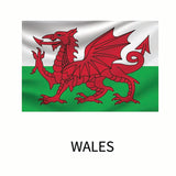 Flags of the World Decals featuring a red dragon passant on a green and white field, with the word