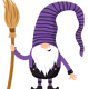 Gnome 2 standing purple witch