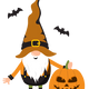 Gnome 4 orange pumpkin carver