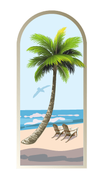 Palm Tree Arch Scene Decals - Cover-Alls Decals