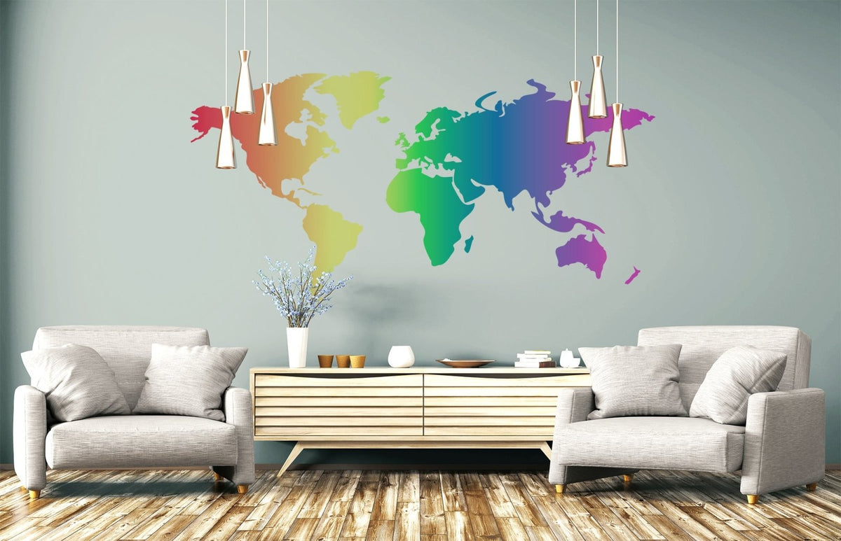 Rainbow World Map - Cover-Alls Decals