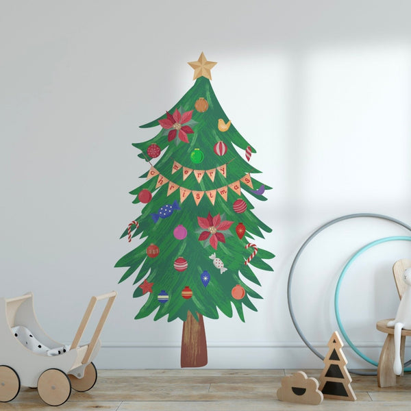 Reusable Christmas Tree Decal with Baubles and Sign - Cover-Alls Decals