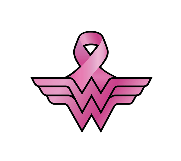 Superhero Breast Cancer Ribbon - Cover-Alls Decals
