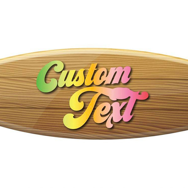Wood Surfboard Decal with Custom Lettering - Cover-Alls Decals