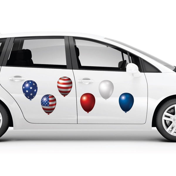 4th of July Balloon Decals - Car Floats Reusable Car Decals