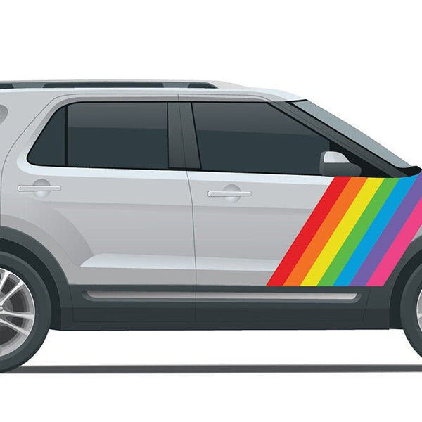 72" Rainbow Stripe - Car Floats Reusable Car Decals