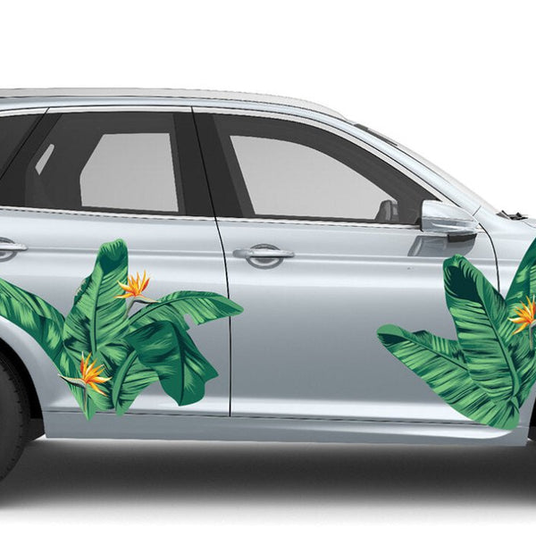 Bird of Paradise Leaves - Car Floats Reusable Car Decals