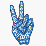 Blue Hand of Peace Sign Decal - Cover-Alls Decals