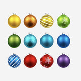 Christmas Ornament Ball Decals with or without Ribbons - Cover-Alls Decals