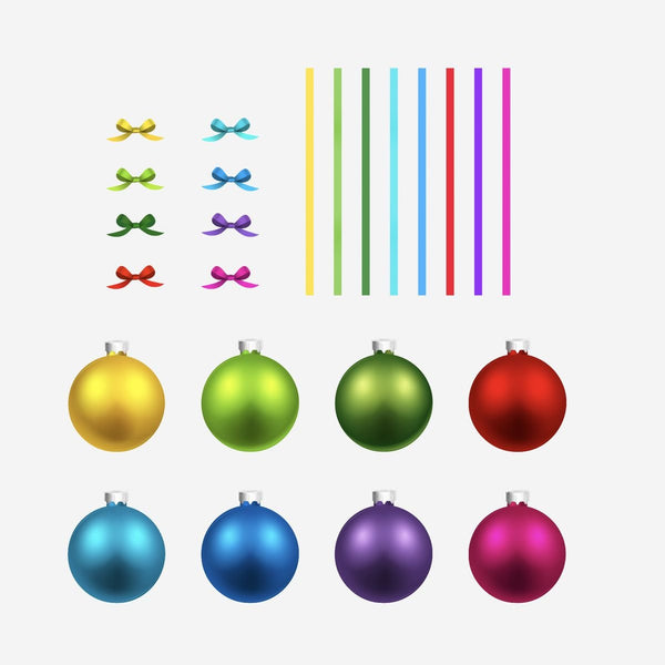 Christmas Ornament Ball Decals with or without Ribbons - Cover-Alls Decals