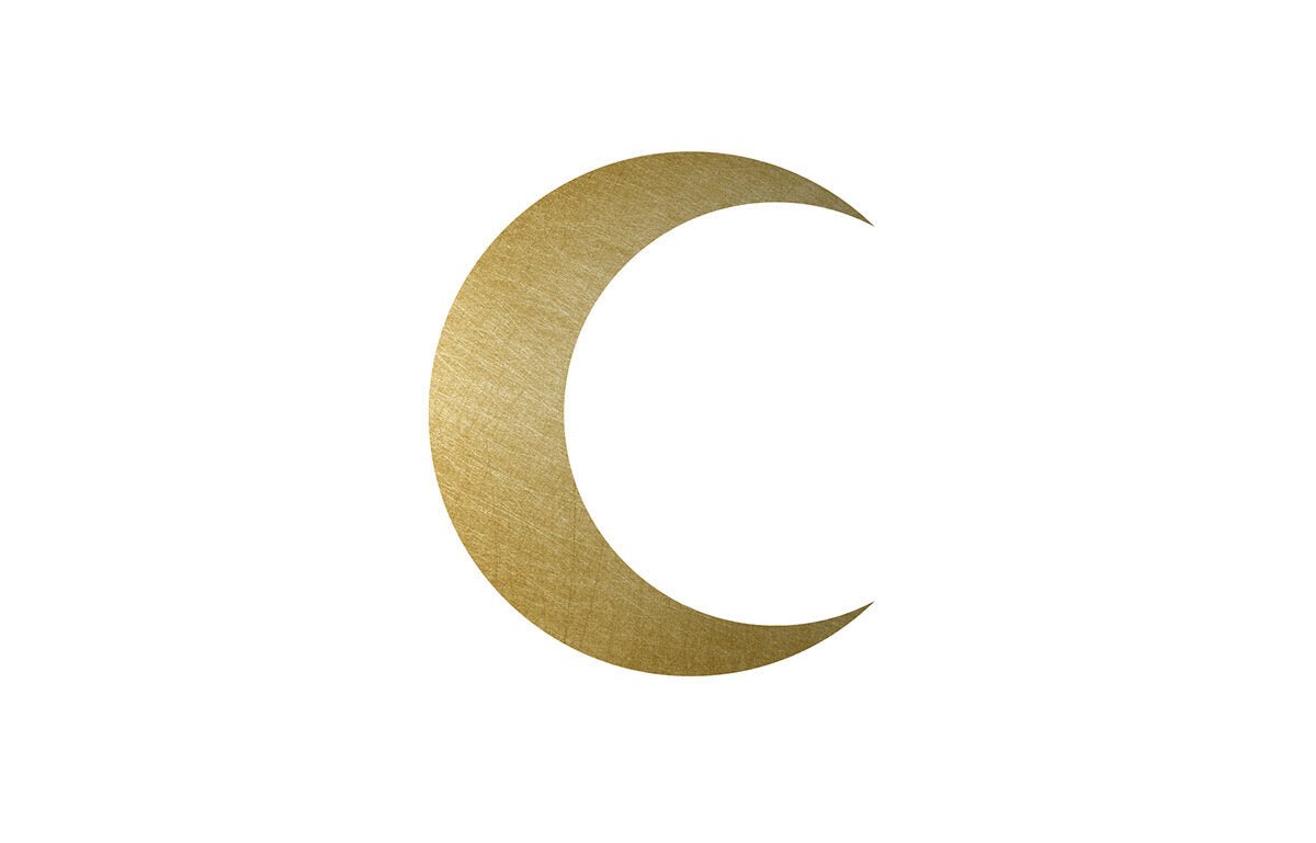 Crescent Moon in Gold Decal - Cover-Alls Decals