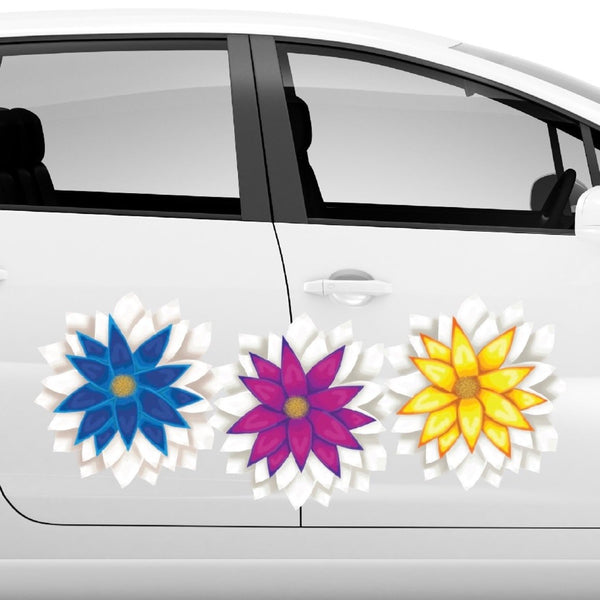 Dancing Dahlias - Car Floats Reusable Car Decals