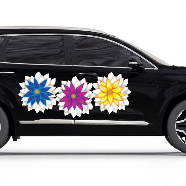 Dancing Dahlias - Car Floats Reusable Car Decals