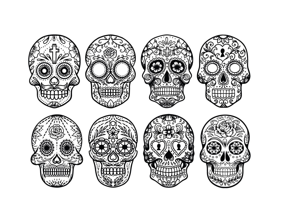 Day of the Dead Painted Skull Calaveras - Cover-Alls Decals