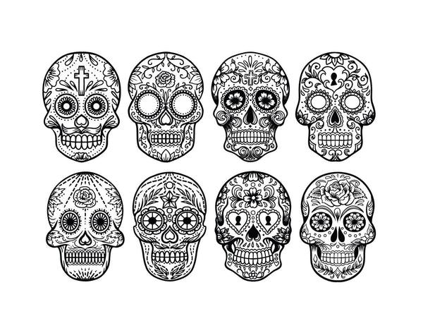 Day of the Dead Painted Skull Calaveras - Cover-Alls Decals