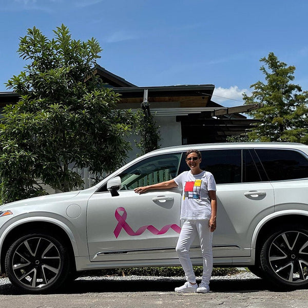 Elegant trailing cancer ribbon Decals - Cover-Alls Decals