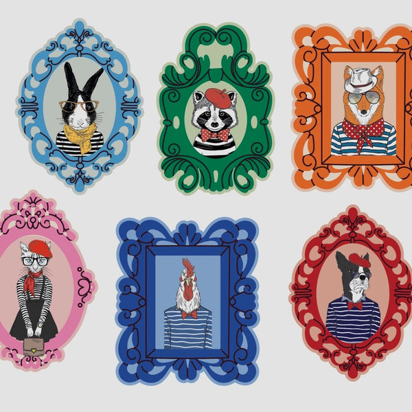 French Animal Portraits - Cover-Alls Decals