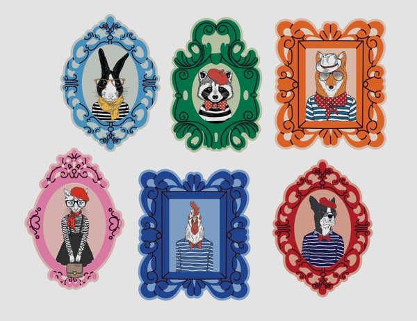 French Animal Portraits - Cover-Alls Decals