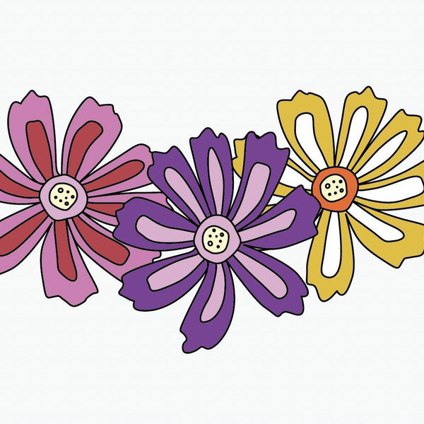 Friendly Flowers - Car Floats Reusable Car Decals