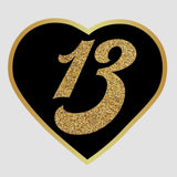 Gold Glitter #13 in Gold Heart - Cover-Alls Decals