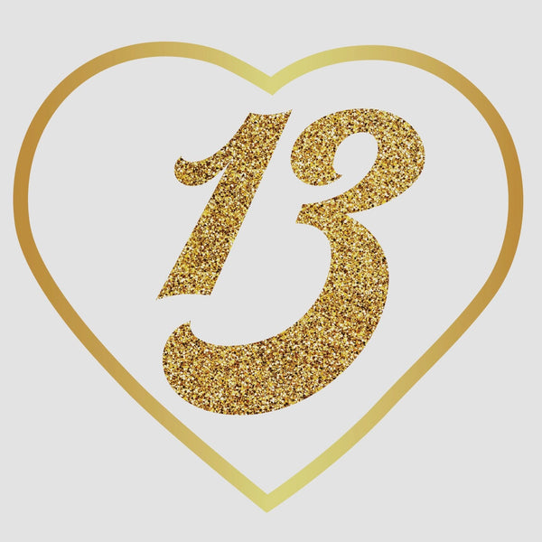 Gold Glitter #13 in Gold Heart - Cover-Alls Decals