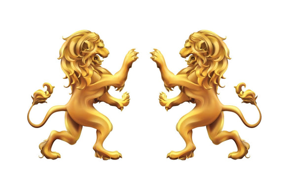 Golden Heraldic Lion Decal - Cover-Alls Decals