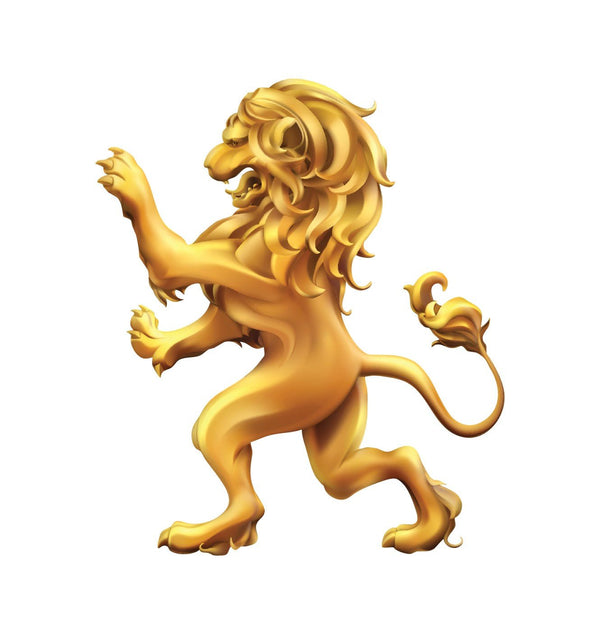 Golden Heraldic Lion Decal - Cover-Alls Decals
