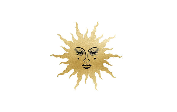 Golden Sun and Moon with Faces Decals - Cover-Alls Decals
