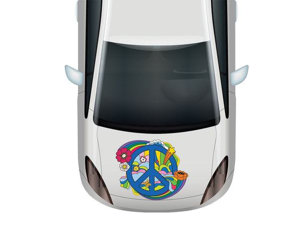 Groovy Blue Peace Sign Decal - Cover-Alls Decals