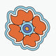  Groovy Flower — orange/blue