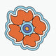 Groovy Flower — orange/blue