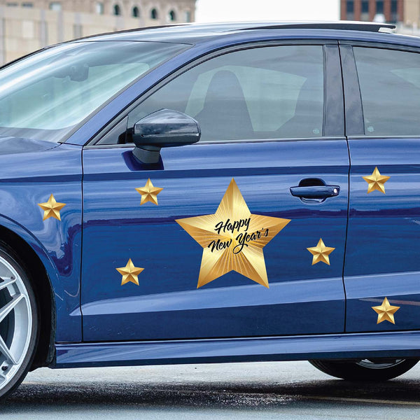 Happy New Year's Gold Star Decal - Cover-Alls Decals