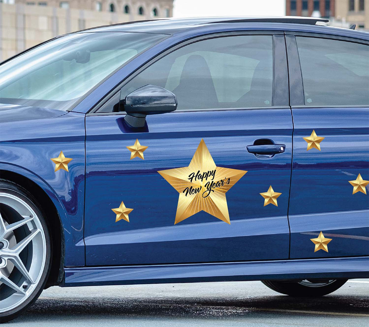 Happy New Year's Gold Star Decal - Cover-Alls Decals