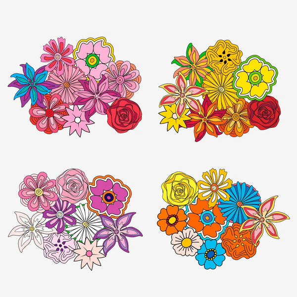 Hippie Flower Packages - Car Floats Reusable Car Decals