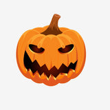 Illustration of Cover-Alls Jack O' Lantern Pumpkin Decals with a menacing face on a white background, commonly used as a Halloween decoration.