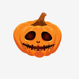 Illustration of Cover-Alls Jack O' Lantern Pumpkin Decals with a heart-shaped nose and stitched mouth, designed in a cartoon style on a plain background.