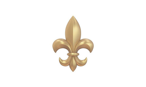 Large Gold Fleur-de-Lis Car Hood Medallion - Car Floats Reusable Car Decals