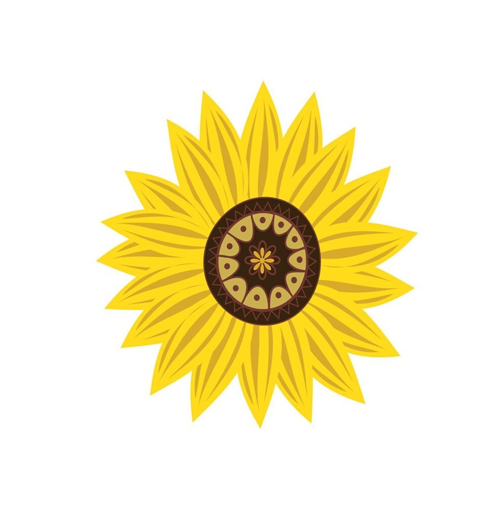 Large Simple Sunflower Decal - Cover-Alls Decals