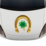 Lucky Gold Horseshoe and Clover Decal - Cover-Alls Decals