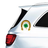 Lucky Gold Horseshoe and Clover Decal - Cover-Alls Decals
