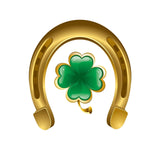 Lucky Gold Horseshoe and Clover Decal - Cover-Alls Decals