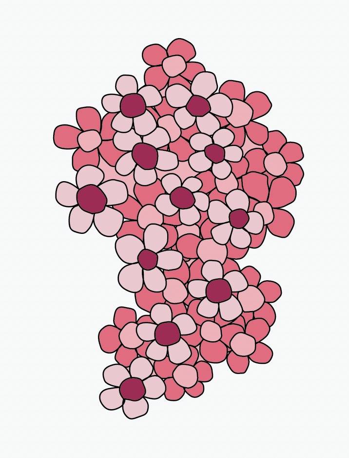 Pink Flower Spray Decals - Cover-Alls Decals