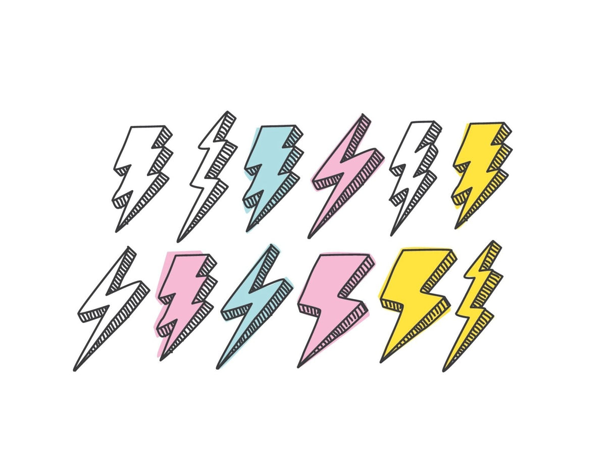 Pop Art Lightning Bolt Decals - Cover-Alls Decals
